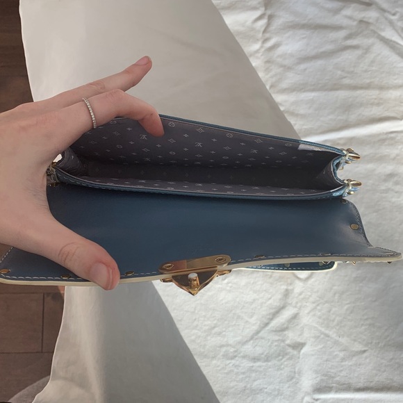 !Price Firm! Louis Vuitton Blue Suhali Leather Bag - Picture 9 of 13